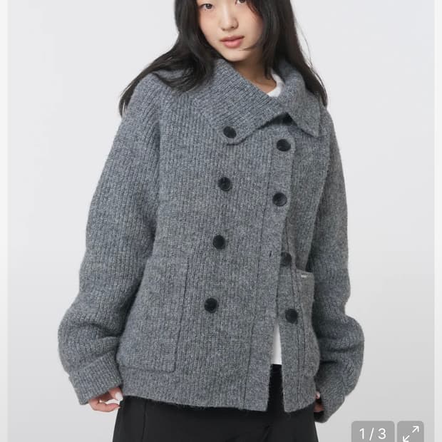 미세키서울 Double button bold knit 그레이