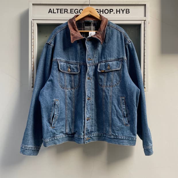 Lee leather collar denim jacket