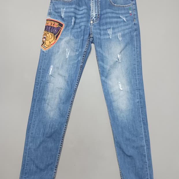 [32] 필립플레인 자수패치 슬림진 청바지