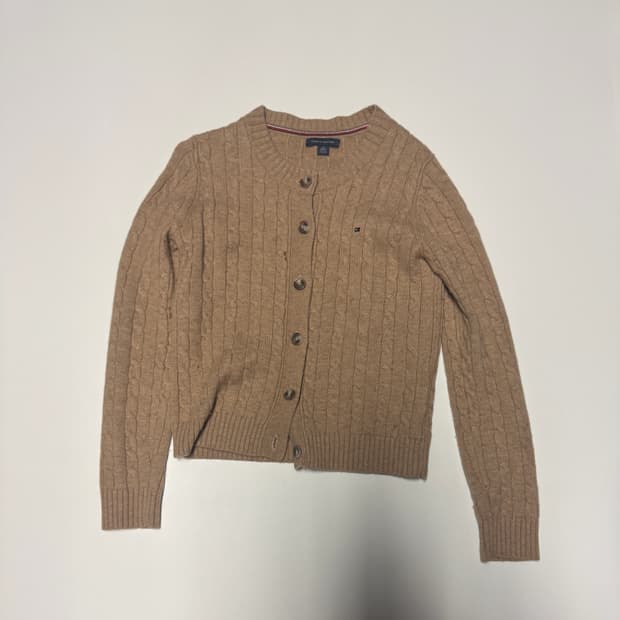 국내정품!! 여성 타미힐피거 라운드넥 케이블 가디건 Xs