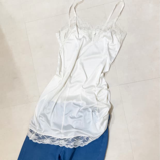 JPN Lace satin camisole- white