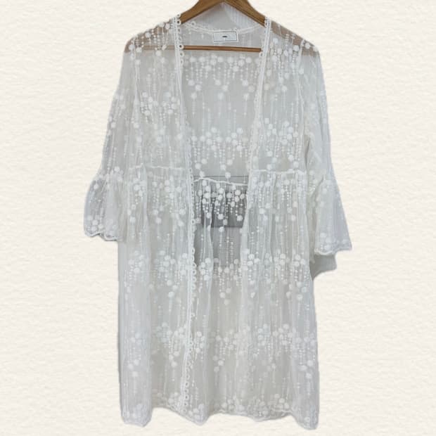 빈티지 페어리깔 아이보리 레이스 가디건