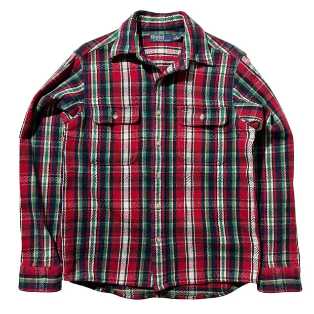 폴로 랄프로렌 헤비 플란넬 체크 프론트 포켓 워크 셔츠