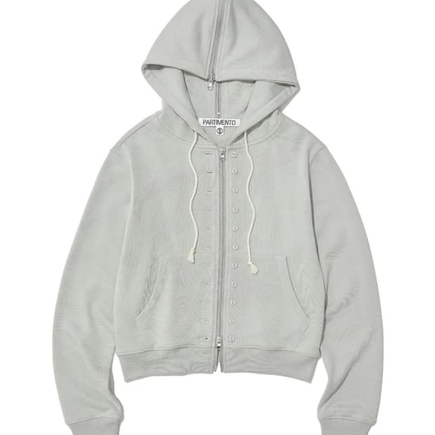 파르티멘토 우먼 76 아플리케 듀얼 후디 집업 민트 그레이