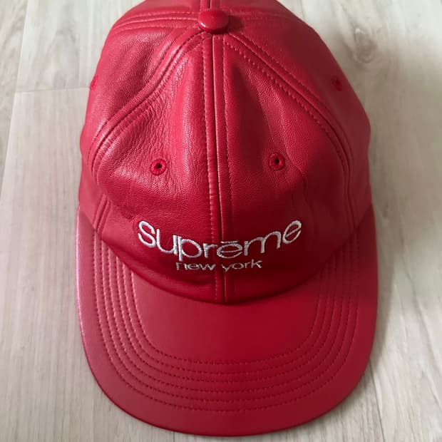supreme leather cap