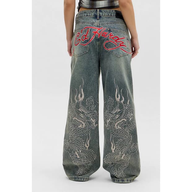 [새제품] 에드하디 드래곤 배기 데님 팬츠