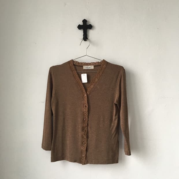 Lace trimming cardigan
