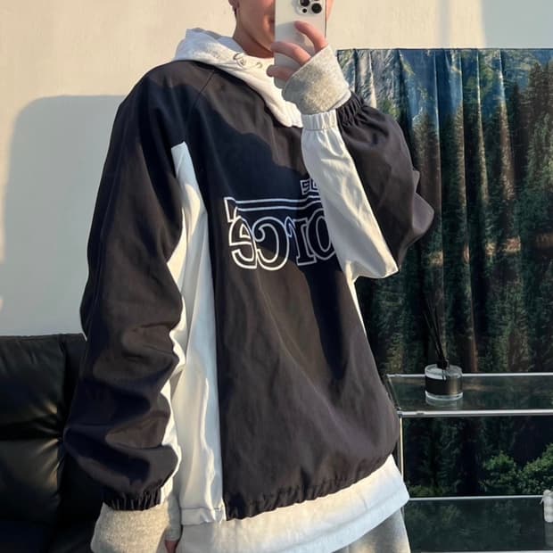 단 스튜디오 나일론 레이싱 맨투맨