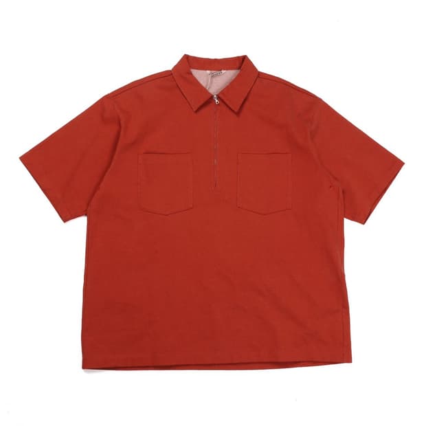 오라리 Auralee Zip Up Polo Shirt