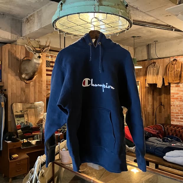 90s USA 빈티지 챔피온 리버스위브 후드 스웻 셔츠