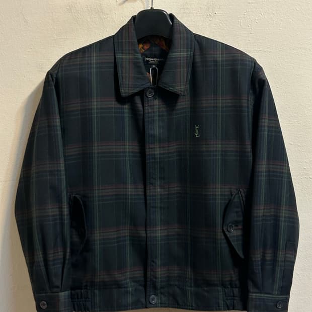 입생로랑 빈티지 체크 블루종 자켓