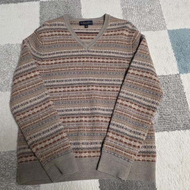 브룩스 브라더스 페어아일 브이넥 니트 s사이즈(95)