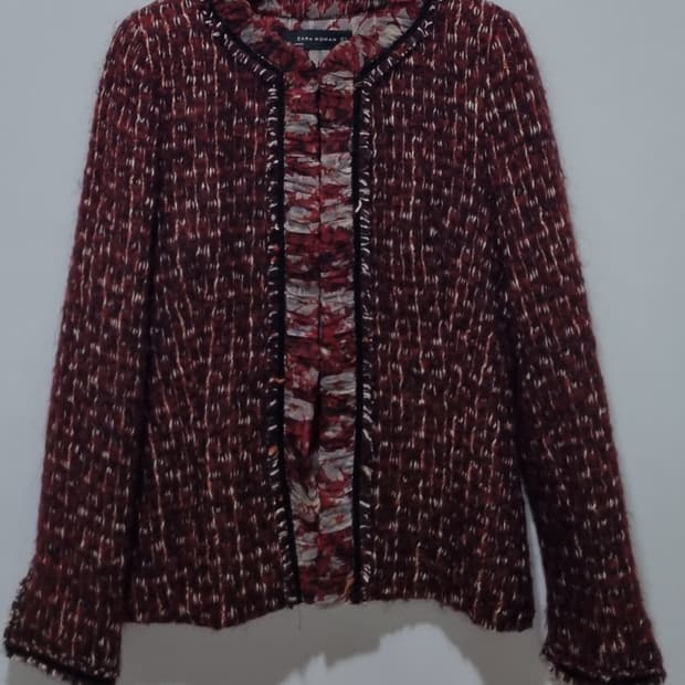 실측 XS (44) ZARA 자라 트위드자켓