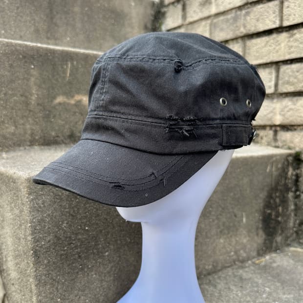 Vintage distressed black cap