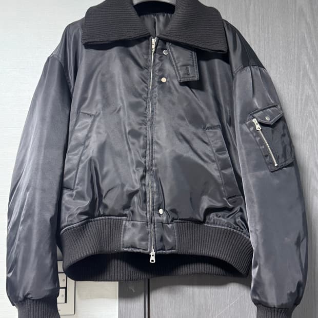 [48]엘무드 니트 컴바인 파일럿 봄버 블랙