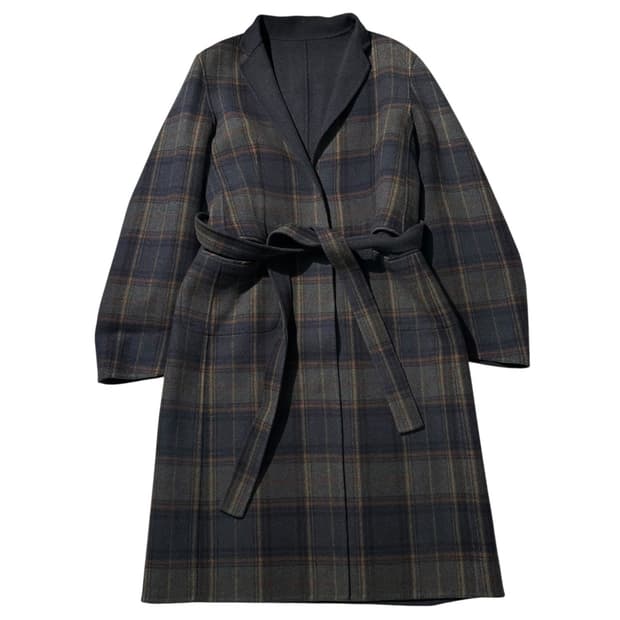 렉토 x 프론트로우 리버시블 체크 로브 코트