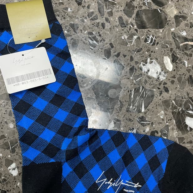 요지 야마모토 체크 양말 새상품