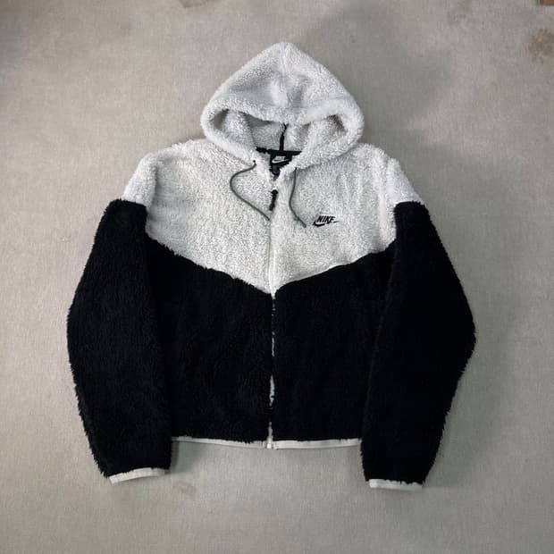 W100 나이키 양털 플리스 후드집업 
