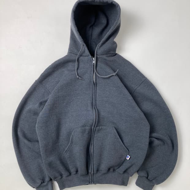 90s Russell Zip Up Hoodie (charcoal)