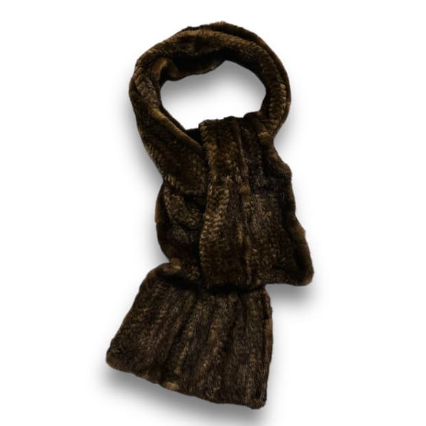 Ungaro 락시크 다크 브라운 밍크 머플러/숄