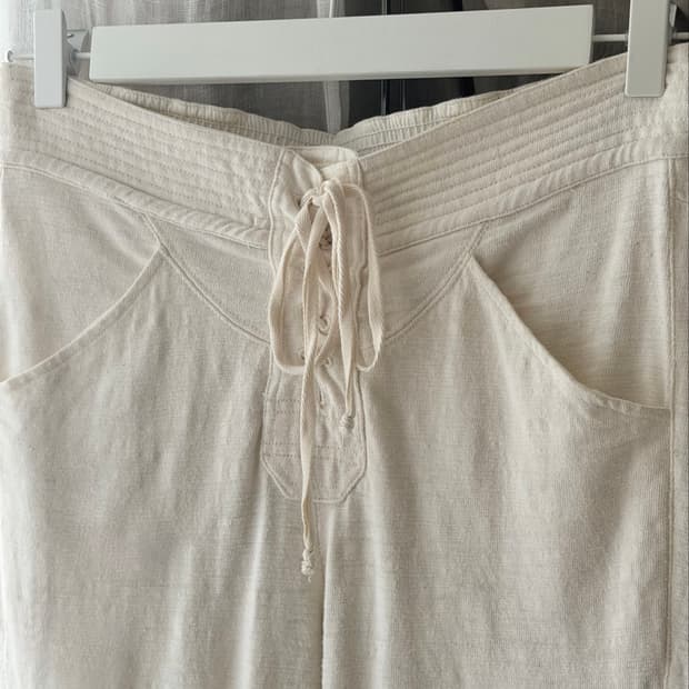 이자벨 마랑 레이스업 내추럴 코튼 저지 팬츠