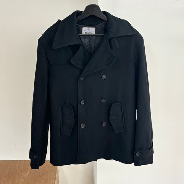 비비안 웨스트우드 블랙 하프 울 코트