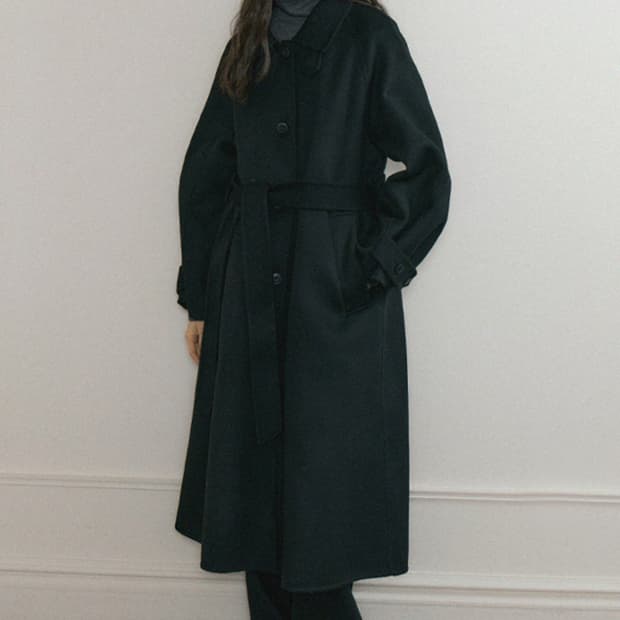 링서울 울 롱 코트 블랙