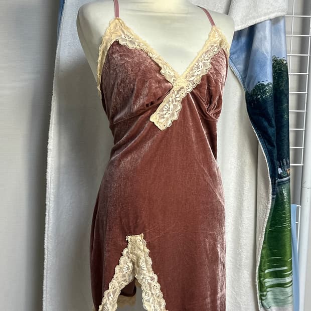 빈티지 벨벳 슬립 원피스