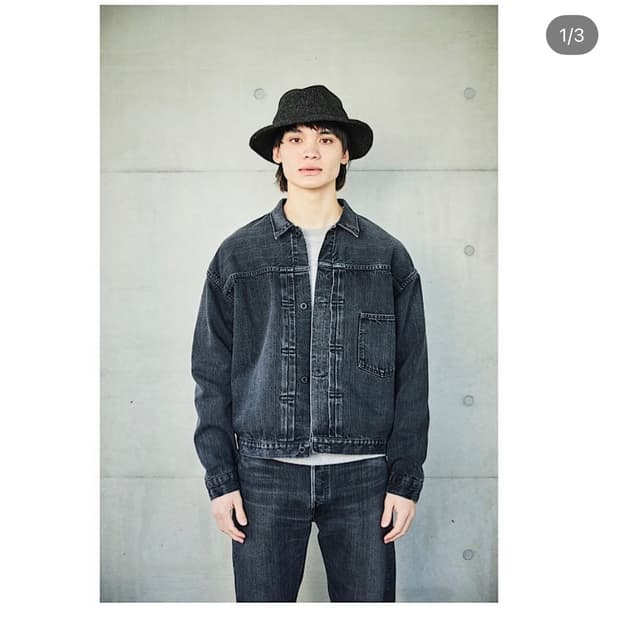 오어슬로우 1세대 데님자켓 대전판 블랙 워시드