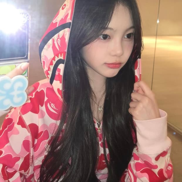 베이프 핑크 샤크 후드집업S