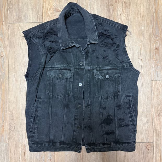 데미지 데님 베스트