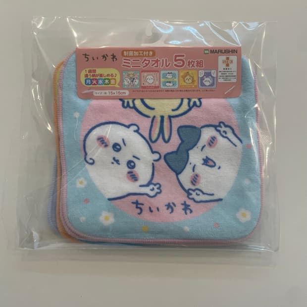 치이카와 먼작귀 미니 타월 손수건 우사기 가르마 모몽가