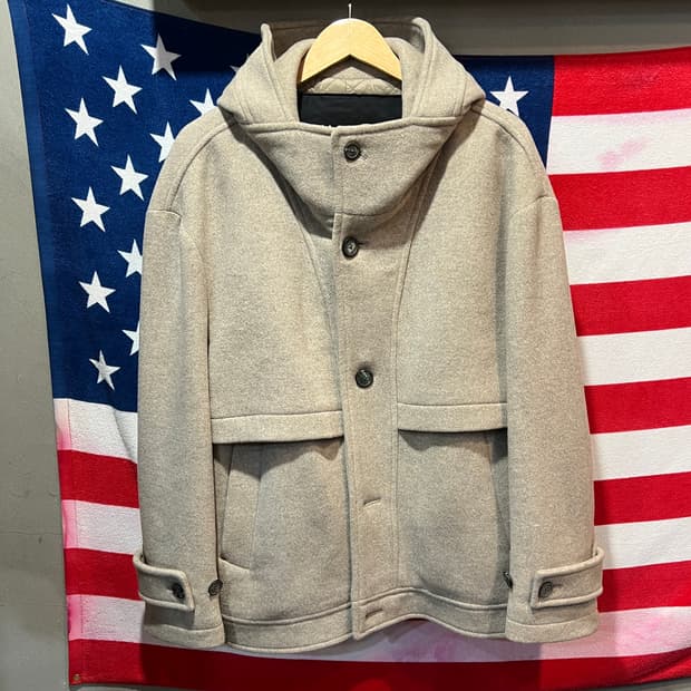 모직 후드 코트 자켓