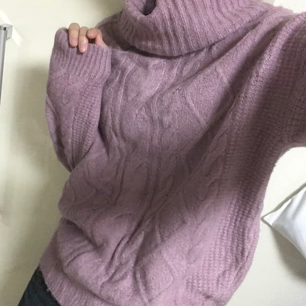 일본 빈티지🇯🇵꽈배기 폴라니트