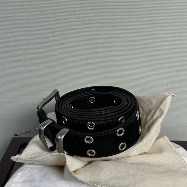 카미엔 x MJD 더블 홀 벨트 블랙 셔링 카프스킨