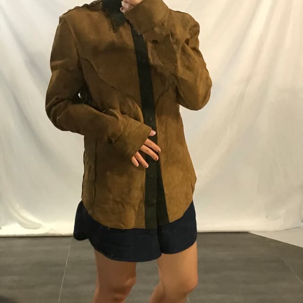 Incarnation calf leather button shirt