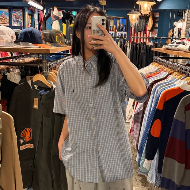 polo 폴로 패턴 포켓 반팔 셔츠