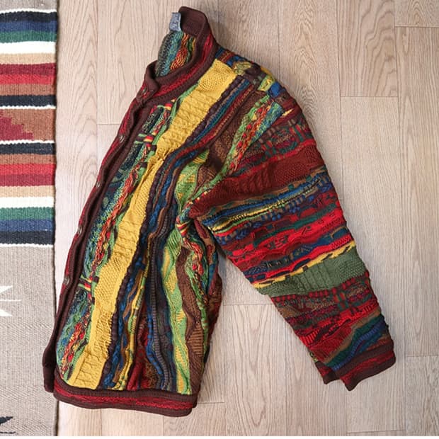 호주산 80~90s coogi 쿠지  7버튼 울100% 스웨터

