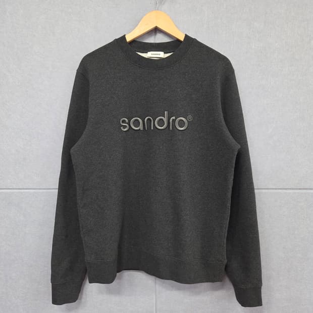 SANDRO 산드로 센터 로고 엠보싱 기모 맨투맨