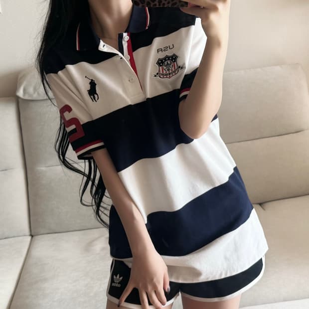 폴로 랄프로렌 USA 네이비 화이트 pk 반팔