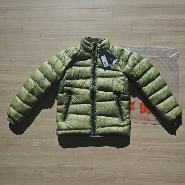 M 90~95 새제품) 밥캣 경량 다운 시어쉘 패딩 덕 90:10 그린
