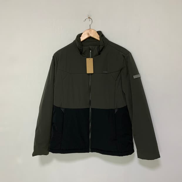 코스비 cosby 빈티지 배색 패딩 점퍼 카키 XL 남녀공용