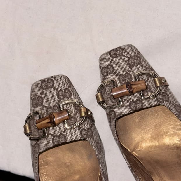 정품 구찌 뱀부 구두 힐