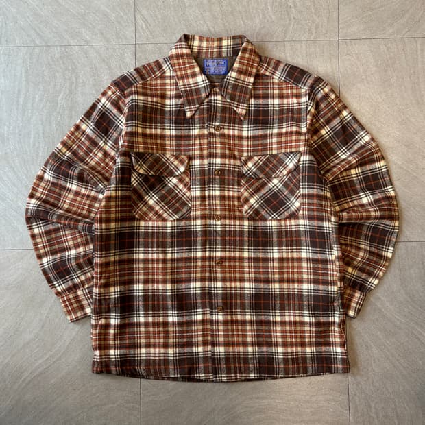 80s Pendleton 80년대 미국 생산 펜들턴 체크 울 셔츠