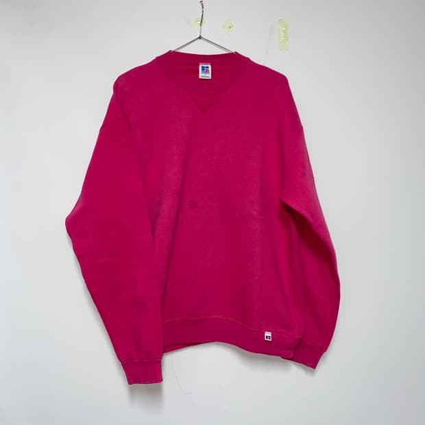 90년대 미제 러셀 에슬레틱 스웻셔츠 핑크 