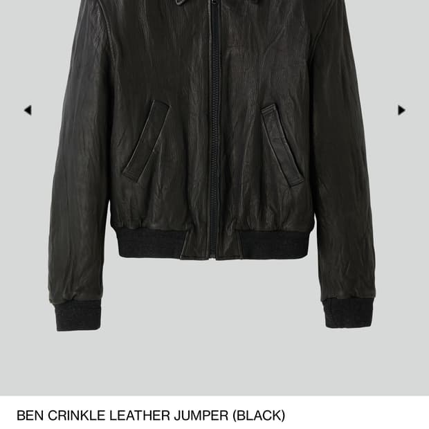 s) 렉토 벤 크링클 레더 점퍼