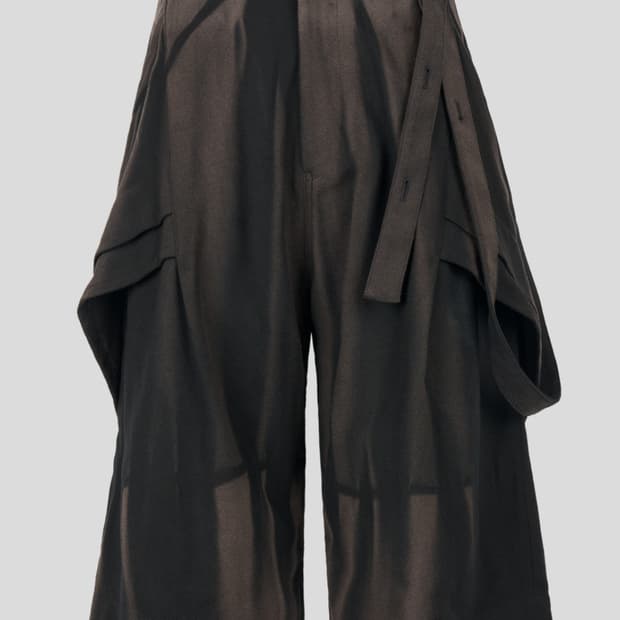 지용킴 Sun-Bleached Half Trousers - Black