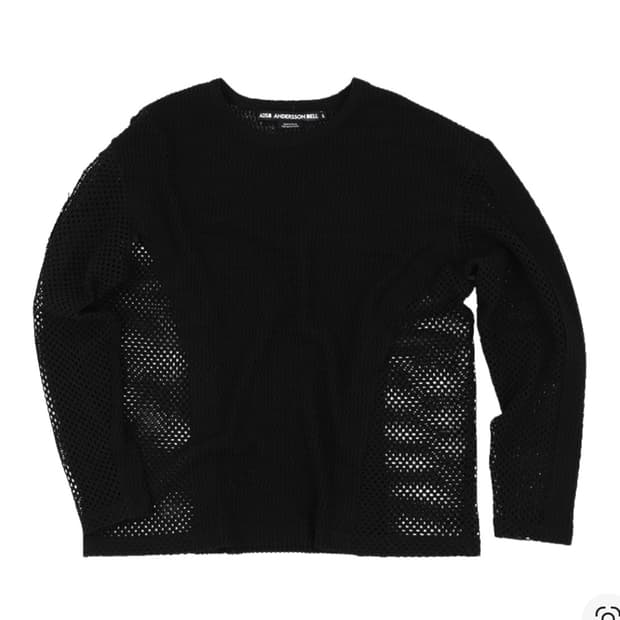 [L] ADSB 앤더슨벨 델렌 네트 크루넥 블랙 새상품