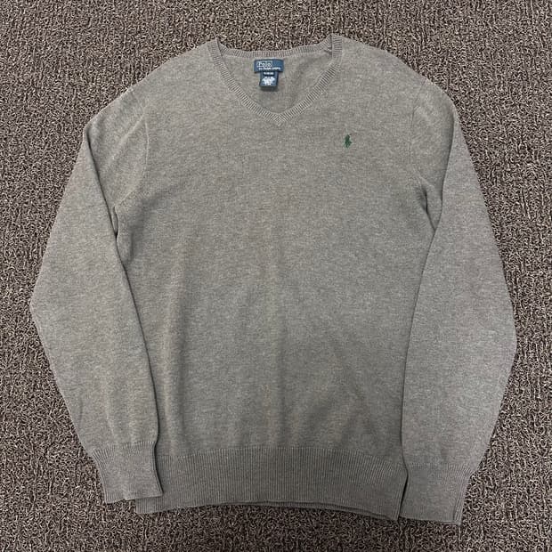 POLO 폴로 랄프로렌 여성 브이넥 니트 그레이 XL