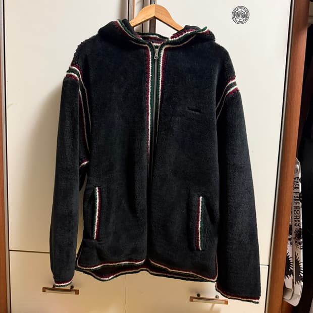 슈프림 크로쉐 엣지 후드 블랙 XL